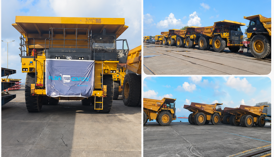 Caterpillar 777E Off-Highway Trucks Successfully Shipped from Mumbai, India to Tema, Ghana via RORO Service